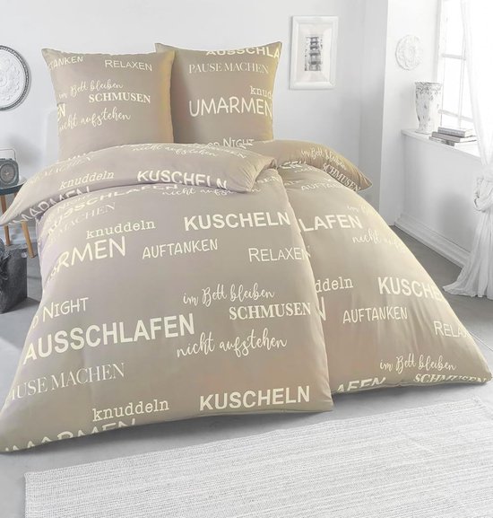 FELLANO 4-delig beddengoed 135 x 200 cm, beddengoedset met elk 2 dekbedovertrekken 135 x 200 cm en kussenslopen 80 x 80 cm, Öko-Tex gecertificeerd en geschikt voor mensen met een allergie (design 2, 2