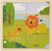 Playtive Houten puzzel Leeuw 18 x 18 x 1cm