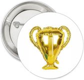 16X Button Champion goud met beker - kampioen - voetbal - beker - button - EK - WK - goud