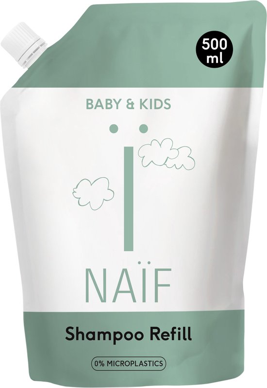 Naïf - Verzorgende Shampoo – Navulverpakking - Baby's en Kinderen - met Natuurlijke Ingrediënten - 500ml