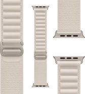 REBUS - Loop voor Apple Watch (42 mm/44 mm/45 mm), Alpine-loop [Nylon, katoen en aluminium], comfortabele en stijlvolle Apple Watch-band (Starlight)
