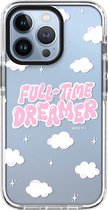 REBUS-hoesje voor iPhone 13 Pro Max (6.7), Dreamer [Flexibele TPU], volledige bescherming, bumper, doorzichtige hoes met inspirerende frase. (Dreamer)