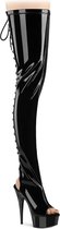 Pleaser - DELIGHT-4017 Plateau Overknee Laarzen - US 8 - 38 Shoes - Zwart