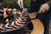 Simple BBQ spatel – 58 cm – van roestvrij staal voor vuurplaat-grills – barbecue-accessoires voor hamburgergrillen