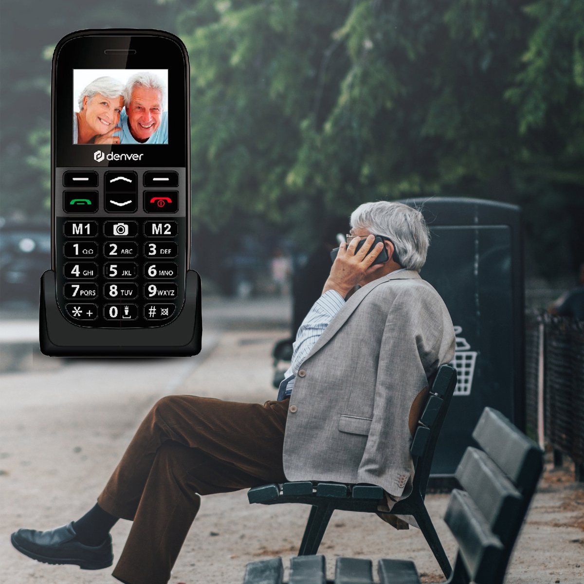 Téléphone portable / GSM pour seniors de Denver - INCL. CARTE SIM