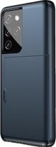 Hoesje geschikt voor Samsung Galaxy S20 - Backcover - Hardcase - Pasjeshouder - Portemonnee - Shockproof - TPU - Marineblauw
