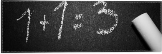 Vlag - 1+1=3 met Krijt Geschreven op Krijtbord - 60x20 cm Foto op Polyester Vlag