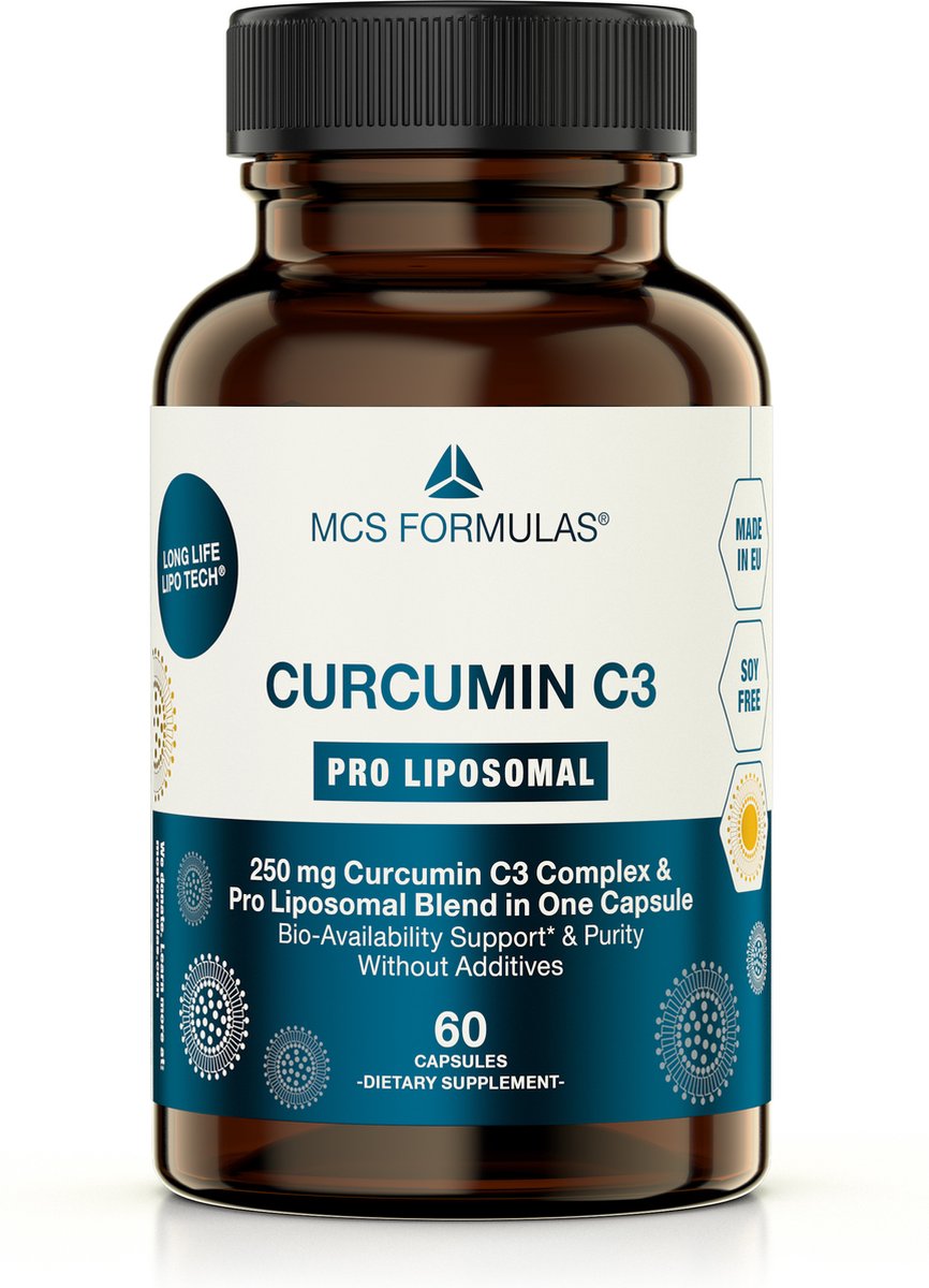 Goedkoopste Curcumin C3 - LIPOSOMAL - NO ADDITIVES - 60 capsules (Turmeric, Kurkuma, Curcumine