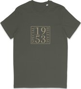 T Shirt Heren Dames - Geboortejaar 1953 Speciale Uitgave - Groen Khaki - M