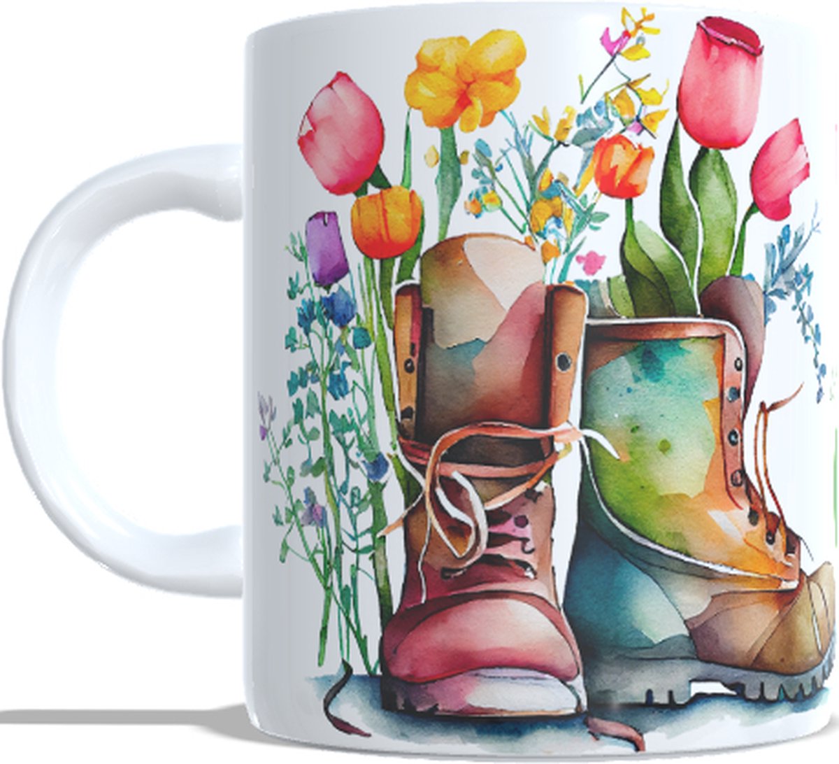 Koffie beker - thee mok tekst life is better in the garden