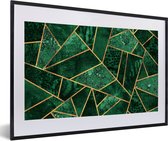 Fotolijst incl. Poster - Smaragd - Goud - Abstract - Patronen - 60x40 cm - Posterlijst