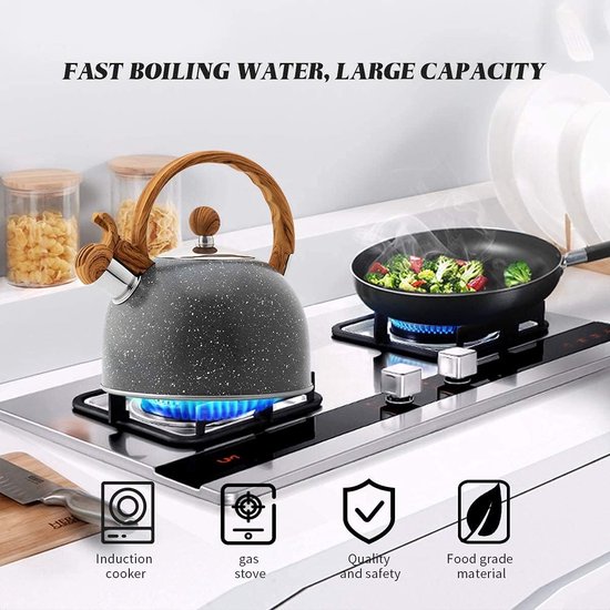 2.5l Bouilloire sifflante pour cuisinière à gaz Toutes les cuisiniè