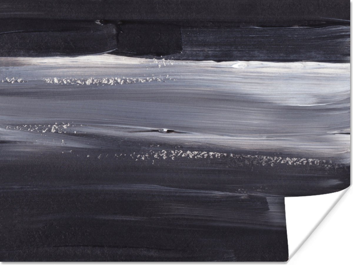 Poster Verf - Abstract - Zwart - 80x60 cm