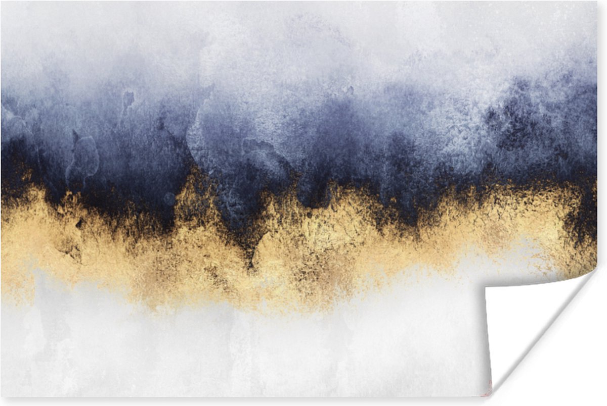 Poster Abstract - Goud - Luxe - 30x20 cm