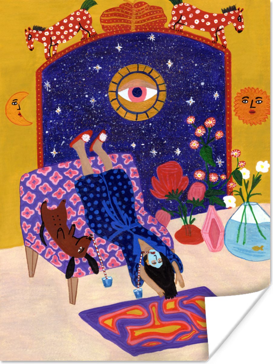 Poster Vrouwen - Psychedelic - Hippie - 60x80 cm