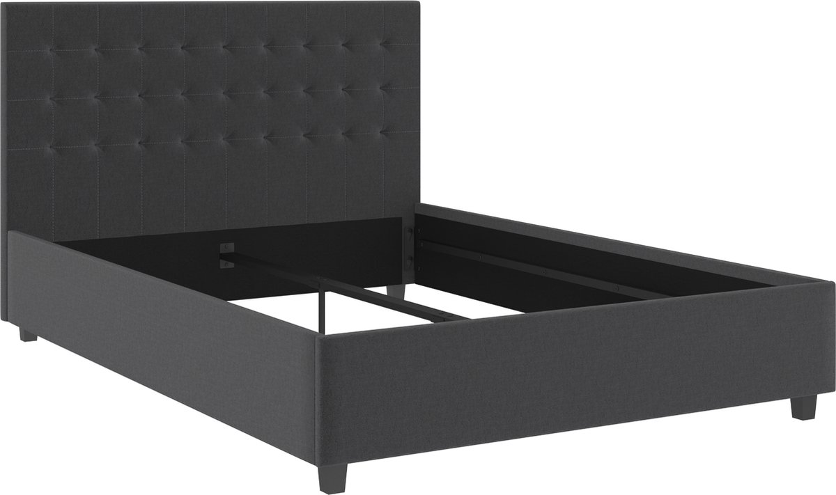 Emily|Bed 140x200 cm in Anthracite Fabric