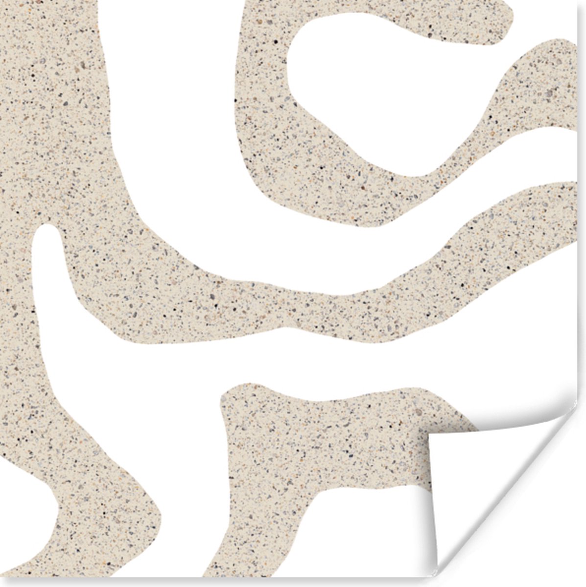 Poster Abstract - Terrazzo - Design - Beige - 50x50 cm