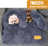 By Cee Cee - Origineel Hondendeken Bank – Hondenkleed Bank - Hondenmand - Premium - Volledig Afritsbaar - Donkergrijs- Tweezits