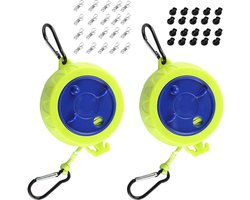 Camping waslijn 2 stuks, camping accessoires, waslijn uittrekbaar, outdoor, 10 m lengte, ideaal voor wasruimte, tuin, camper of boot. Draagbare waslijn uitrusting voor camping en outdoor