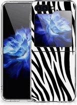 Trendy Telefoonhoesjes Geschikt voor Samsung Galaxy Z Flip 5 Smartphone hoesje Zebra