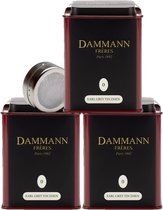 Dammann Frères - 3 x Earl Grey Yin Zhen boîte N° 0 - 100 grammes de thé en vrac à la bergamote - Suffisant pour 150 tasses de thé