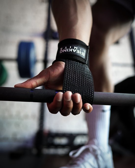 Breaking Limits Power Grips - Sangles de levage - Crochets de levage - Sangles de levage - Sangles de levage - Poignées de levage - Fitness, Crossfit & Musculation - 2 pièces - Zwart