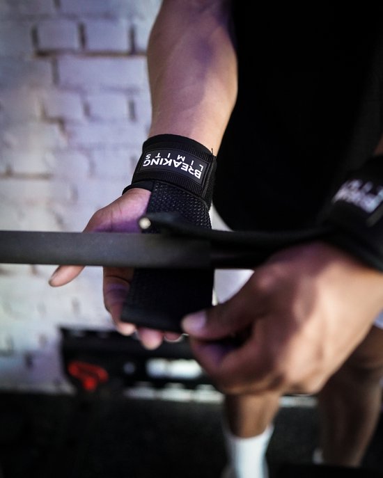 Breaking Limits Power Grips - Sangles de levage - Crochets de levage - Sangles de levage - Sangles de levage - Poignées de levage - Fitness, Crossfit & Musculation - 2 pièces - Zwart