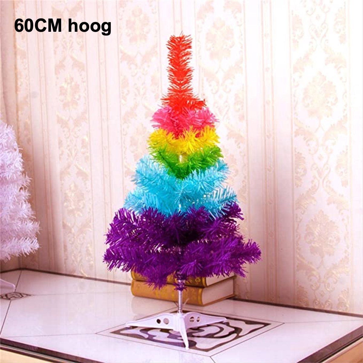 CHPN - Kerstboom - Mini kerstboom - Christmas tree - Rainbow tree - Regenboog kerstboom - Pride - 60CM - Kerstdecoratie - Kerstcadeau - Cadeau - Kerst