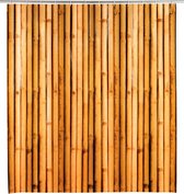 Douchegordijn Bamboesa, gordijn van milieuvriendelijke, recyclebare kunststoffolie (PEVA), voor douche en badkuip, waterdicht, 180 x 200 cm, incl. 12 witte douchegordijnringen, bruin