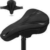 Fietszadelhoes, zadelhoes fietsgel met comfort traagschuim, fietszadelbekleding, zacht met waterdichte overtrek, fietszadelhoes voor mountainbikes, stadsfiets, e-bike (30 x 17 cm)