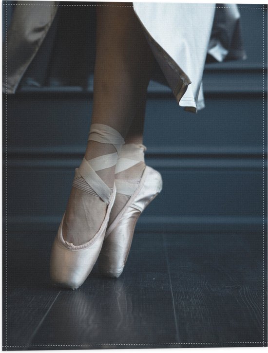 Vlag - Ballerina aan het Dansen op Spitzen - 30x40 cm Foto op Polyester Vlag