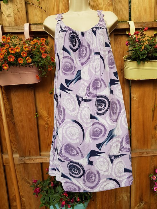 Dames jurk met print lila One size 40/46
