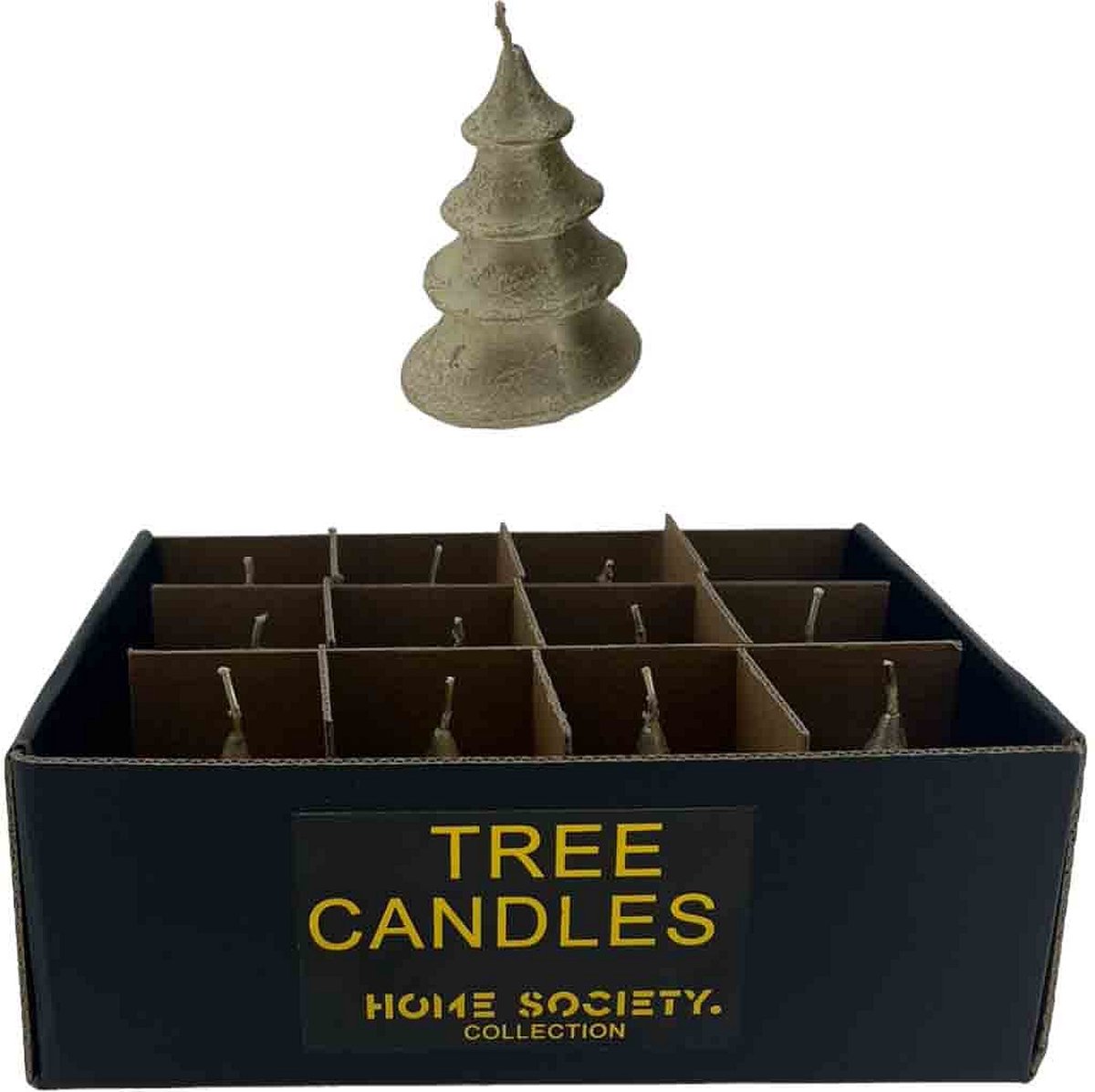 Home Society kerstboomkaars Layer - Goud - XS - 8 x 5 x 5 cm doos 12 stuks