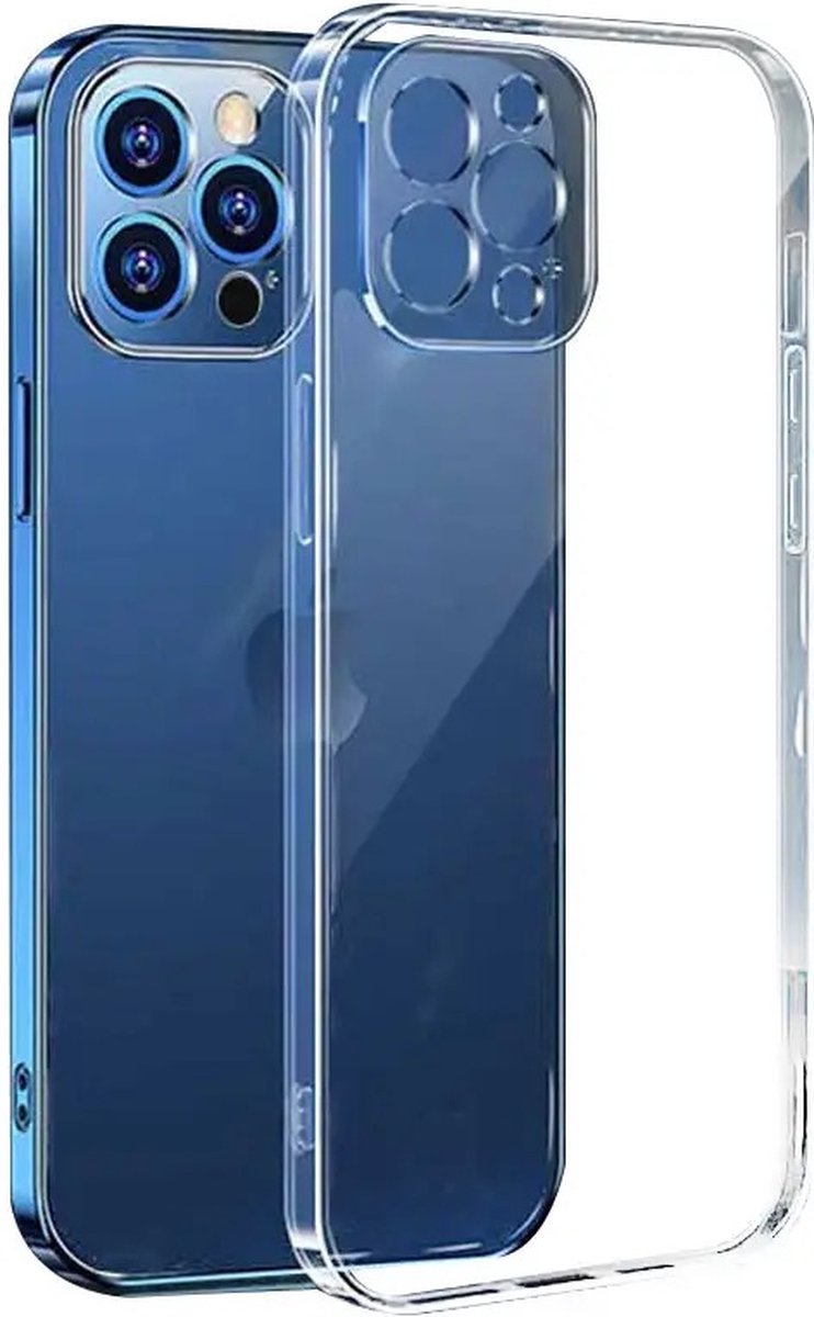 Iphone 15 plus hoesje transparant - camera bescherming - extra dun- back cover-doorzichtig