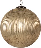 HAES DECO - Kerstbal - Formaat Ø 26x26 cm - Kleur Goudkleurig - Materiaal Glas - Kerstversiering, Kerstdecoratie, Decoratie Hanger, Kerstboomversiering