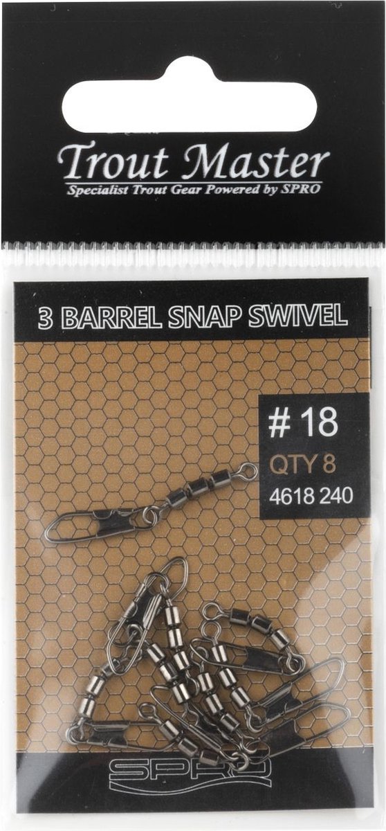 Spro 3 Barrel Snap Swivel 18