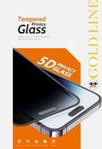 ISWISS - iPhone 14 black - Privacy Screenprotector- Tempered Privacy Glass - Beschermglas - 5D - Gold line
