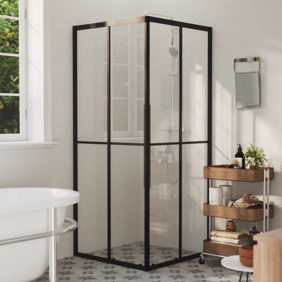 The Living Store Douchecabine - Helder Glas - 80 x 80 x 180 cm - Aluminium