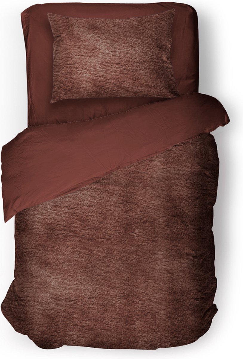 Eleganzzz Dekbedovertrek Flanel Fleece - Rose Brown - Dekbedovertrek 140x200/220cm - 100% flanel fleece - Eenpersoons dekbedovertrekken - 140x220cm - Fluffy Dekbedovertrek