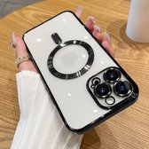 Telefoonhoesje Siliconen -Geschikt voor MagSafe - Geschikt Voor iPhone 15 Plus - Shock Proof Case - Zwart