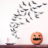 Without Lemon - Set van 12 - Halloween 3D Vleermuis Decoratie - 3D Hollow Papier - Muur stickers - Halloween Bat Decoratie - Zwart