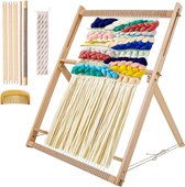 Groot weefgetouw voor volwassenen, houten weefgetouw, een weefgetouw geschikt voor beginners, voor het maken van wollen sjaals of het breien van decoraties (60 x 50 cm)
