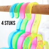 Allernieuwste.nl® 4 STUKS Sjaal Stropdas Hanger Organizer voor Sjaal en Stropdas - Multifunctioneel - Mix kleuren - 26 x 18.5 cm - Set 4 Stuks