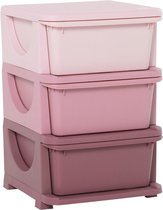 Opbergboxen - Ladekast met opbergdoos - Speelgoed organizer - Speelgoedkast - Roze - 37 x 37 x 56,5 cm