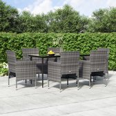Salon de jardin The Living Store - Comfort - Table et 6 Chaises - 160x80x74 cm - Résistant aux intempéries
