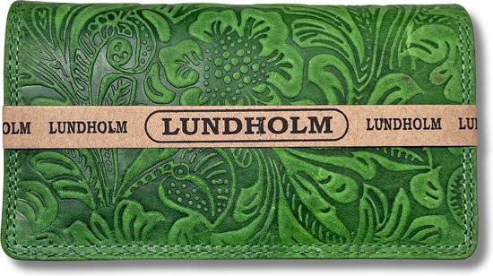 Lundholm portefeuille pour femme avec motif floral sécurisé RFID - Portefeuille en cuir pour femme avec protection anti-écrémage - Cadeaux pour femme Portefeuille portefeuille pour femme Vert