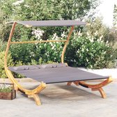 The Living Store Tuinbed Luifel - Massief gebogen hout - Antraciet - 165x203x138 cm