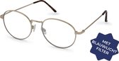 Leesbril Readr. -0042 OVAL-Shiny gold-+4.00 met blauw licht filter