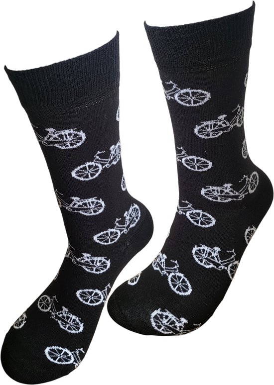 Verjaardag cadeau - Oma fiets Sokken - Zwarte Sokken - Fietsen - Valentijn cadeautje voor hem en haar - Fiets - Grappige sokken - - Leuke sokken - Vrolijke sokken - Luckyday Socks - Aparte Sokken - Socks waar je Happy van wordt - Maat 37-44