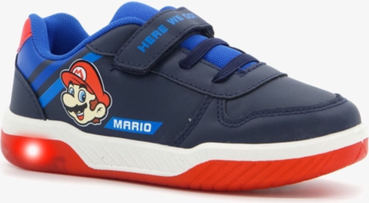 Mario kinder sneakers met lichtjes blauw - Maat 27